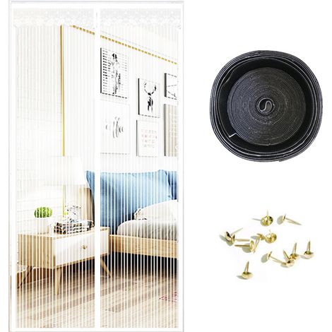 Magnetisches Moskitonetz Für Türen, Weißer Magnetischer Moskitonetzvorhang, Haustierfreundliches Moskitonetz, Magnetisches Moskitonetz Für Türen, Türnetz