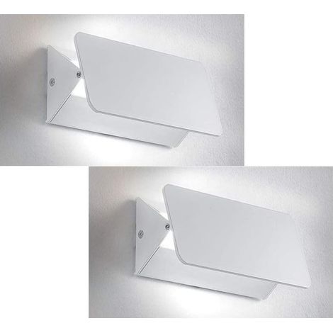 Set Mit 2 Wandleuchten Für Den Innenbereich, 5w Led-wandleuchten, 6000k Weißes Licht, Schlichtes Und Modernes Design, Augenschutz Für Schlafzimmer, Wohnzimmer, Küche, Esszimmer Usw. (weiß)