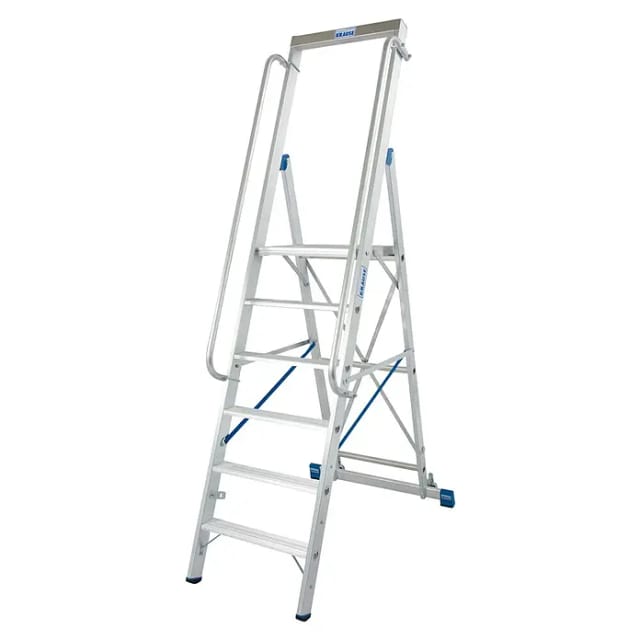 Krause Stehleiter Stabilo mit Großer Plattform 6 Stufen 240 x 90 x 145 cm