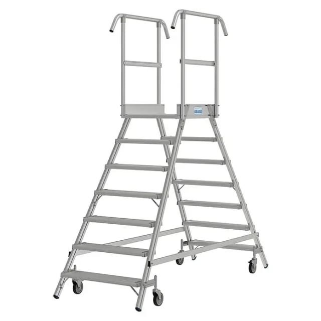 Krause Podestleiter Stabilo Fahrbar 2 x 7 Stufen