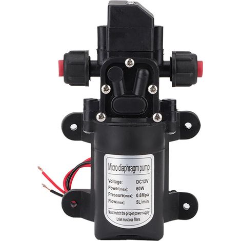 Wasserpumpe – 12 V – 116 Psi – Mikromembran – 5 L/min – 1,5 M Saughöhe – 50 M Förderhöhe – Für Camping, Wohnwagen, Boot – 1 Stück