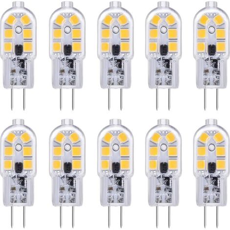 G4-glühbirne – 12 V Ac/dc – 2 W – 200 Lm – 6000 K Kaltweiß – 360° Abstrahlwinkel – Für Dunstabzugshauben, Küchen, Wohnwagen, Wohnmobile, Boote – 10er-pack