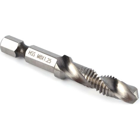 M8-bohrer Und -gewindebohrer – Hss-schnellstahl – Zum Gleichzeitigen Bohren Und Gewindeschneiden In Weichmetallen, Holz Und Kunststoff – M8 X 1,25 – 59 Mm – 1 Stück
