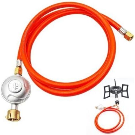 Propanregler – 50 Mbar – Mit 1,5 M Gasschlauch – Für Grillen, Camping Und Picknick – Komplettset