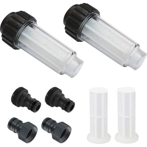 3/4-zoll-schlauchwasserfilter – Für Hochdruckreiniger Und Gartenpumpen – 2 Stück Mit 4 Filterkartuschen Und 2 Adaptern