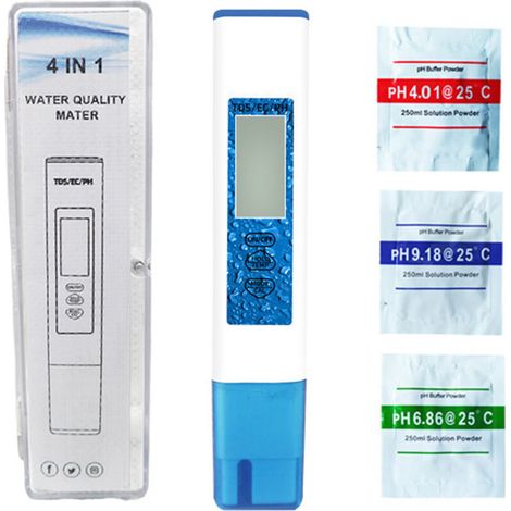 Tragbarer Digitaler Wassertester In Stiftform – Ph-wert, Tds, Ec, Temperatur – Für Schwimmbäder, Trinkwasser, Aquarien Und Labore – 1 Stück