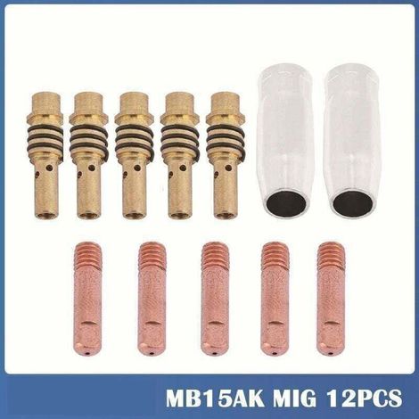 Kontaktspitzen – Konische Düse – Federbelasteter Düsenhalter – Für Mb15ak Mig-brenner – 0,8 Mm – 12er-packung