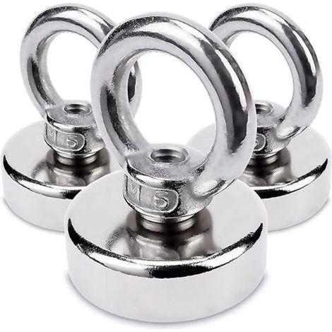 Ösenmagnet – Neodym N35 – Ø 25 X H 31 Mm – Tragkraft 20 Kg – Für Werkstatt, Garage, Haushalt – 3er-pack