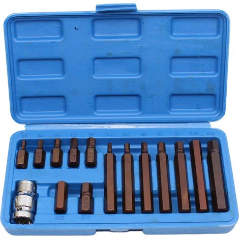 Innensechskant-bits – 14-teilig, Kurz Und Lang, Sechskant – 1/2-zoll-vierkantantrieb-adapter – Für Steckschlüssel – Komplettset