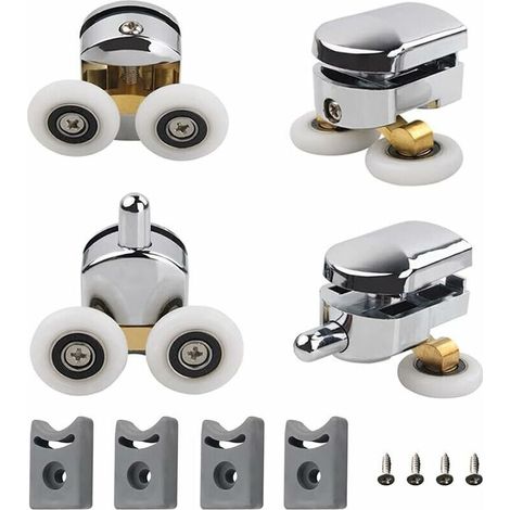 Duschkabinenrollen - 23 Mm - Für 4-6 Mm Glas - 4er-set (2 Oben, 2 Unten)