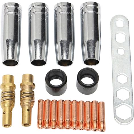 Schweißbrennerdüse – 0,8 Mm Kontaktspitze – Mig/mag-düsenhalter – Kompatibel Mit Binzel 15ak – 17-teiliges Set