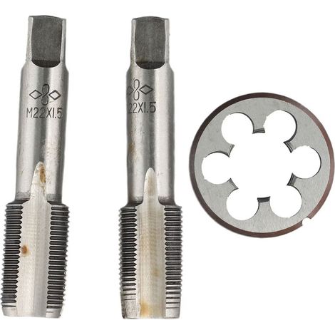 Metrische Schneideisen Und Gewindebohrer M22 X 1,5 Mm – Schnellarbeitsstahl (hss) – Gerades Gewinde – Für Mechanische Arbeiten – 3er-packung