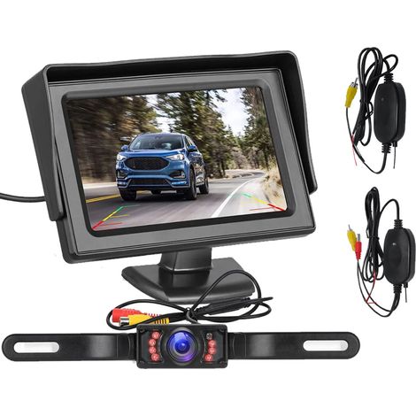 Kabelloses Rückfahrkamera-set – 4,3-zoll-bildschirm – Infrarot-nachtsicht – 170°-weitwinkel – Ip67 Wasserdicht – Für Pkw, Lkw, Transporter, Wohnmobil – 1 Stück