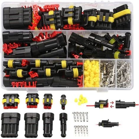Wasserdichter Stecker – 1-, 2-, 3- Und 4-polig – Ip67 – Für Motorrad, Roller, Auto, Lkw, Boot – 352-teiliges Set