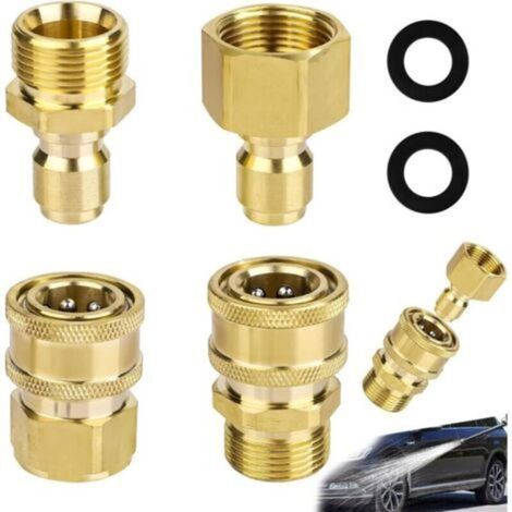 Hochdruckreiniger-adapter – M22 14 Mm Auf 9,5 Mm – Schnellanschluss 5000 Psi – Für Hochdruckreiniger-schläuche – 4er-pack