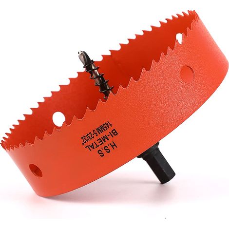 Lochsäge – 145 Mm – Hochgeschwindigkeitsstahl M42 Hss Und Bimetall – Für Gipskarton, Holz, Kunststoffe Und Metalle – 1 Stück