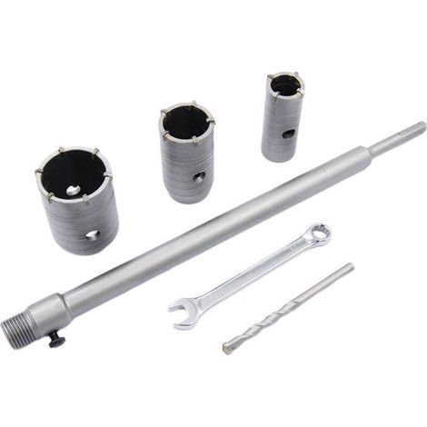 Lochsäge – Ø 30 Mm, Ø 40 Mm, Ø 50 Mm – 350 Mm Verlängerungsstange Sds Plus – Für Beton, Ziegel Und Betonsteine – 3-teiliges Set
