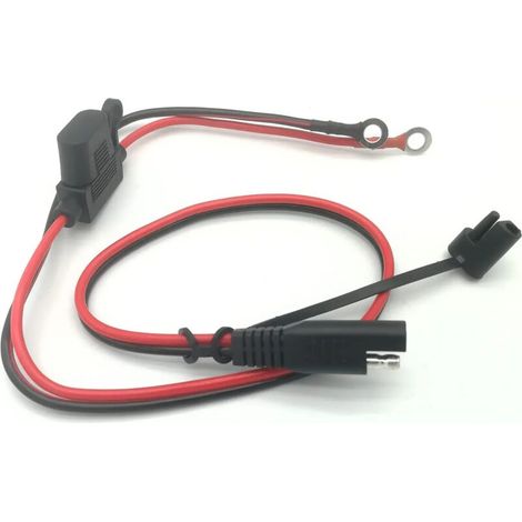 Sae-stecker – 60 Cm Langes 16 Awg Batterieladekabel Mit 10-a-sicherung – 12-v-schnellkupplungsstecker – Für Motorrad, Traktor, Auto – 1 Stück