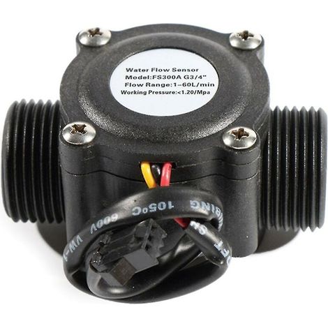 Wasserdurchflusssensor – G3/4 Außengewinde – Messbereich 2–60 L/min – Impulsausgang – 50 Impulse/l – Dc 5–18 V – 3,8 X 6,6 Cm – 1 Stück