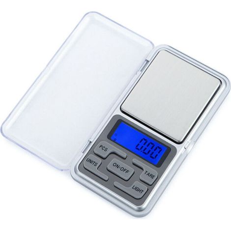 Präzisionswaage – 200 G – 0,01 G – Blau Beleuchtetes Display – Tara- Und Zählfunktion – Batteriebetrieb (aaa) – Inklusive Schutzhülle