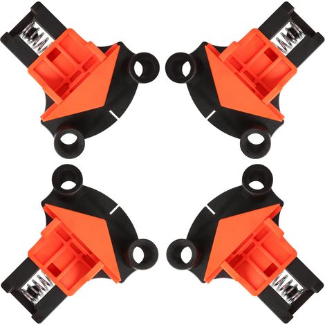 Winkelklemme – 60°, 90°, 120° – Für Holzbearbeitung – Materialstärke 5 Bis 40 Mm – Abs + Pe – Rot Und Schwarz – 4er-pack