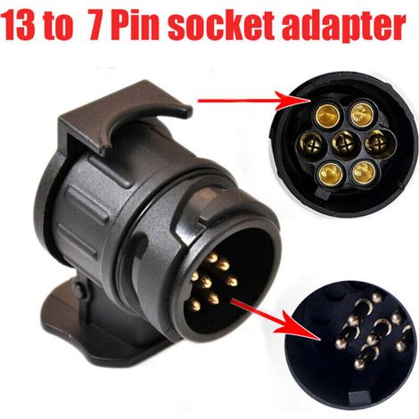 13-poliger Auf 7-poliger Adapter – Anhängerstecker – Kompatibel Mit Wohnwagen, Traktoren Und Fahrradträgern – Entspricht Europäischen Normen – 1 Stück