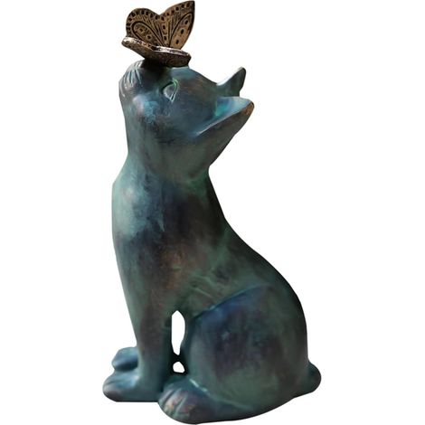 Katzenstatue – Wasserfestes Kunstharz – Dekoration Für Garten, Terrasse Oder Innenbereich – Geschenk Für Haustierbesitzer – 1 Stück