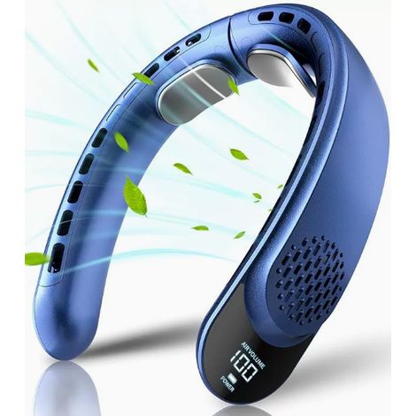 Nackenventilator – 3 Geschwindigkeitsstufen – Lcd-display – 4000-mah-akku – Usb-c-anschluss Zum Aufladen – Tragbar Und Leise – Für Reisen, Outdoor-aktivitäten Und Zuhause