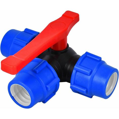 Dreiwege-kugelhahn – 25 Mm – Schnellkupplung Pvc/pe – Für Bewässerungs-, Sanitär- Und Gartenleitungen – 1 Stück