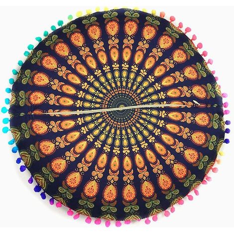 Rundes Bodenkissen – Dekorativer Kissenbezug Für Meditation Und Entspannung – 60 Cm Durchmesser – 1 Stück
