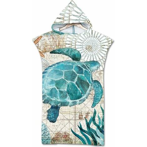 Poncho-handtuch – Schnelltrocknende Mikrofaser – Ideal Zum Surfen, Schwimmen Und Für Den Strand – Integrierte Kapuze – Erwachsene – 75 X 110 Cm