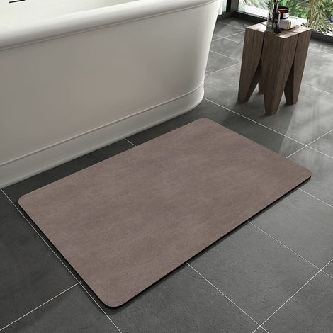 Badematte – Diatomit – Saugfähig, Rutschfest, Schnelltrocknend – Für Bad, Küche, Flur – 50 X 80 Cm, Braun