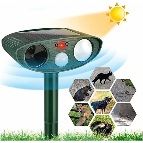 Katzenabwehrgerät – 110°-pir-bewegungsmelder – Ip44 Wasserdicht – Solarbetrieben – Für Den Außenbereich (garten) – 1 Stück