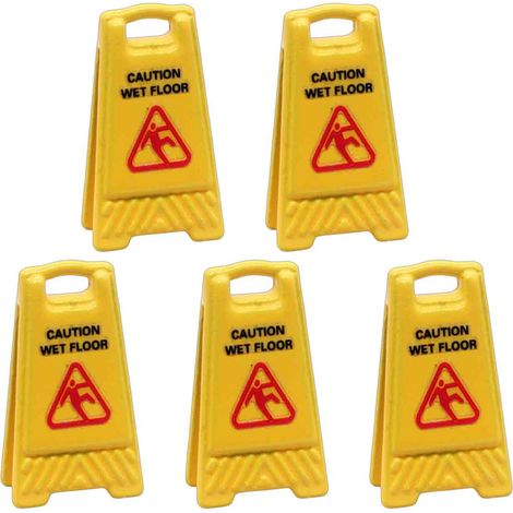 Warnschild „vorsicht Nasser Boden“ – Doppelseitig – A-förmig – Faltbar – 5 Cm Hoch – Leuchtend Gelb – 5er-pack