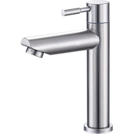 Kaltwasser-waschtischarmatur – Gehäuse Aus Verchromtem Kupfer – Integrierte Keramikkartusche – Herausnehmbarer Luftsprudlerfilter – Für Badezimmerwaschbecken – 1 Stück