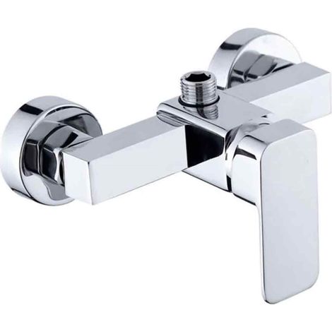 Wandmontierte Duscharmatur – Thermostatmischer Für Warm- Und Kaltwasser – 150-mm-zuläufe – 1/2-zoll-anschluss – Verchromtes Messing