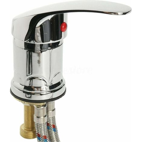 Waschbeckenarmatur – Massives Messing – Warm- Und Kaltwassermischer – Für Friseursalon, Zuhause, Spa – Schnelle Installation Ohne Klempner – 1-teilig
