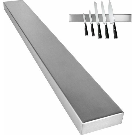 Magnetische Messerleiste – Gebürsteter Edelstahl – 40 Cm – Vollflächig Magnetisch – Wandmontage – Für Küche, Werkstatt, Büro – 1 Stück