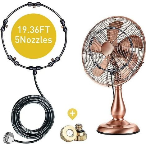 Ventilator-sprühset – 23 Cm Sprühring – 5,9 M Verbindungsschlauch – Kompatibel Mit Ventilatoren Ab 23 Cm Durchmesser – 1 Stück