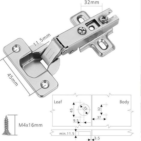 Türscharnier – 35 Mm – 110 Grad Öffnungswinkel – Für Küchenschränke, Kleiderschränke, Garderoben – 2 Stück
