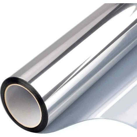 Spiegelfolie – 60 X 400 Cm – Einseitig Blickdichte Fensterfolie – Uv- Und Hitzeschutz – Silber