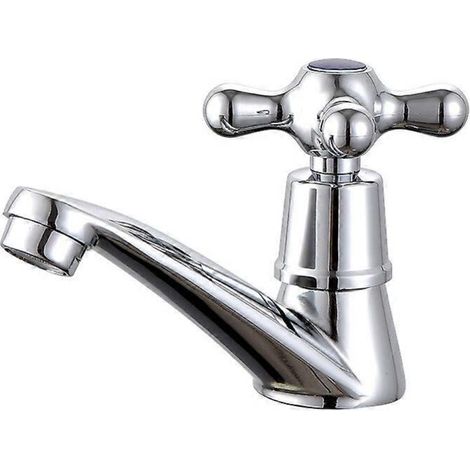 Kaltwasserhahn – Chrom-finish – G1/2-anschluss – Für Bad-/küchenspüle – Durchmesser Anpassbar 32–40 Mm – 1 Stück