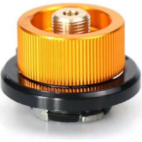 Gasventiladapter – Für Zylindrische Campinggasflaschen – Lindal Typ D-anschluss – Aluminiumlegierung, Nylon, Kupfer – 1 Stück