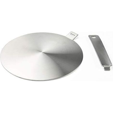 Induktionsadapter – Induktionskochfeld-konverterscheibe – Wärmeverteiler Aus Edelstahl Und Aluminium – Abnehmbarer Griff – 20 Cm