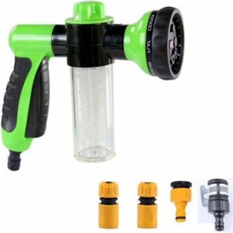Wasserpistole – 8 Einstellbare Sprühmodi – Für Garten, Auto Und Haustiere – Schlauch Mit Seifenspender – Grün