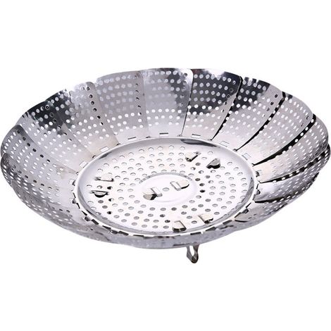 Dampfkorb – Lebensmittelechter Edelstahl – Verstellbarer Durchmesser 14–23 Cm – 4 Standfüße – Zum Dämpfen Von Gemüse Und Anderen Lebensmitteln – 1 Stück