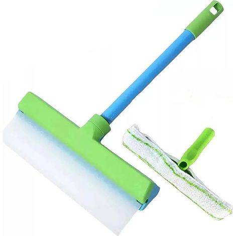 Silikonabzieher – 3-in-1 Für Dusche, Spiegel, Glastüren Und Autofenster – Ergonomischer Griff – Grün-weiß