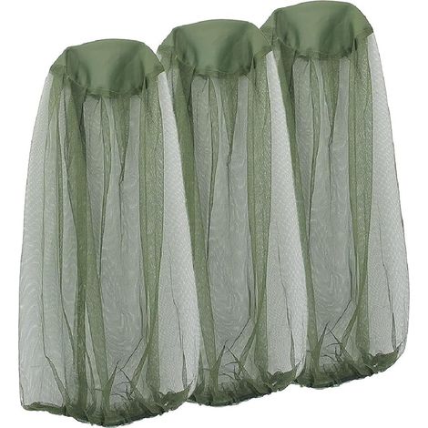 Kopf-moskitonetz – 33 X 45 Cm – Engmaschiges, Atmungsaktives Netzgewebe – Gesichts- Und Halsschutz – Ideal Zum Angeln, Imken Und Gärtnern – 3er-pack