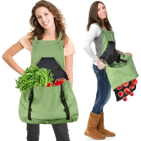 Ernteschürze – Wasserdichte Oxford-canvas-tasche 50 X 60 Cm Mit Großer Öffnung Oben Und Doppelclips – Zum Pflücken Von Äpfeln, Birnen, Beeren, Pfirsichen, Zitronen Und Avocados – 1 Stück