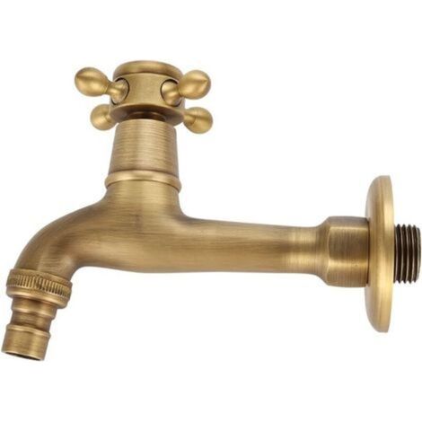 Außenwasserhahn – Massives Messing – Wandmontage – G1/2-gewinde – Kreuzgriff – 1-teilig